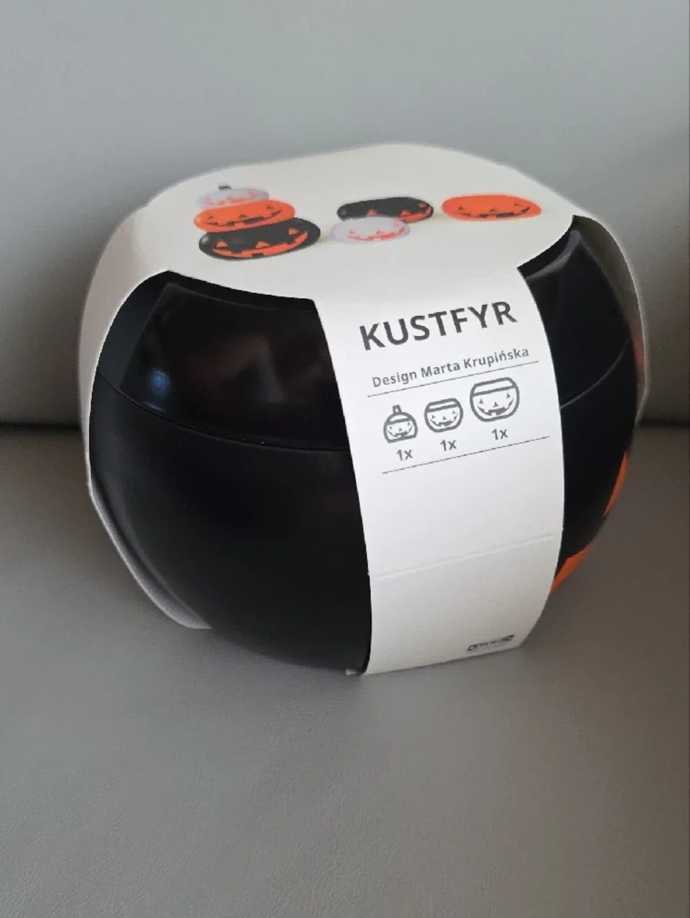 IKEA Halloween Pumpkin Stackable Containers - White, Orange, Black